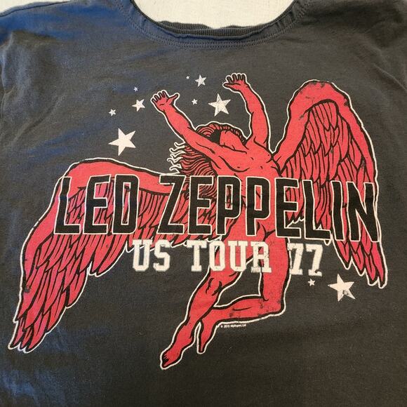 Amplified Women's Led Zeppelin Band T-Shirt Cropped SZ Large - Picture 2 of 6